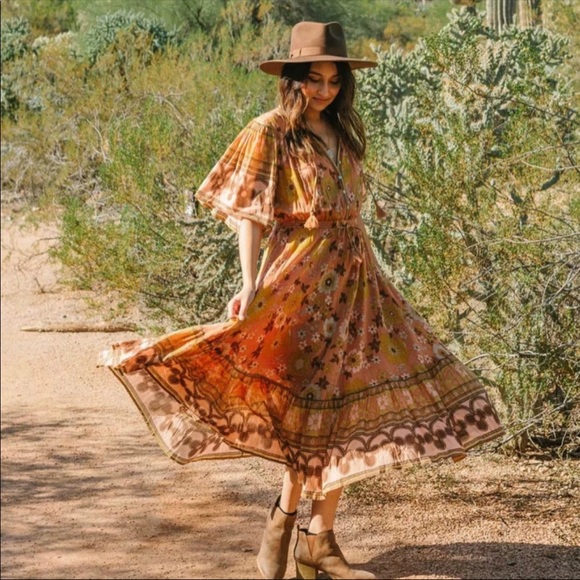 Boho Floral Gypsy Print Maxi Dress Wild Bloom - Picture 2 of 14